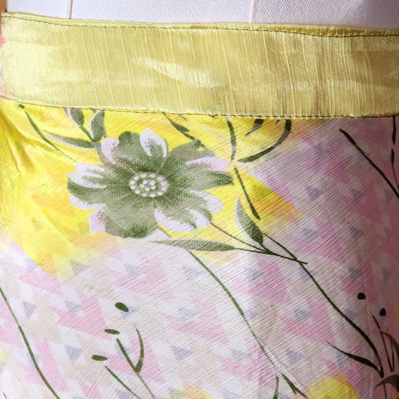 Reversible 100% Silk Wrap Skirt Flowy Boho Floral One Size Fits Most - Picture 14 of 16